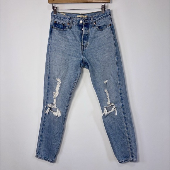 Levi's Denim - Levi's Wedgie Fit Distressed Knee High Rise Cotton Denim Jeans Size 26